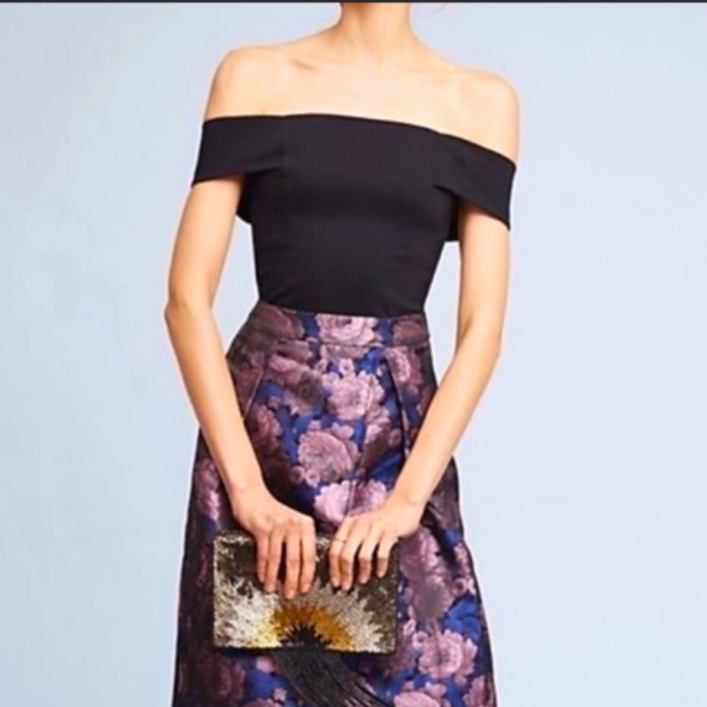 Anthropology Black Crop Top Size Xs